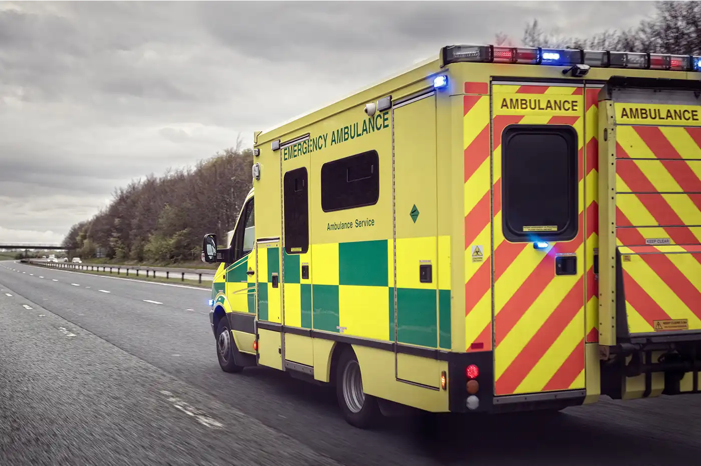 ambulance with flashing lights